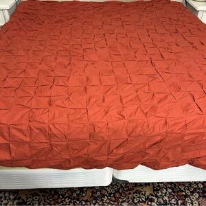West Elm burnt orange 100% Cotton King Duvet